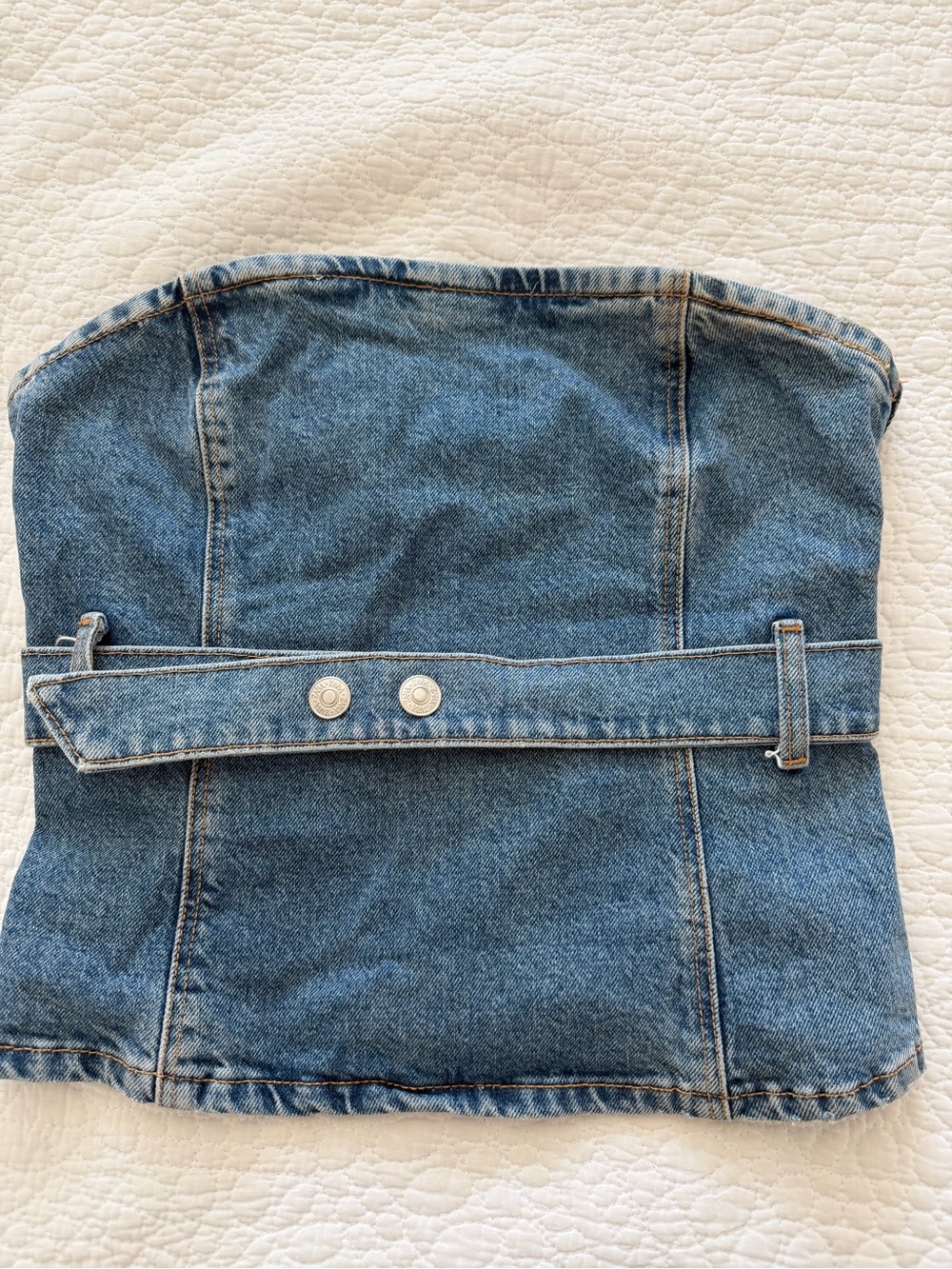 Zara Light Blue Denim Strapless Bustier